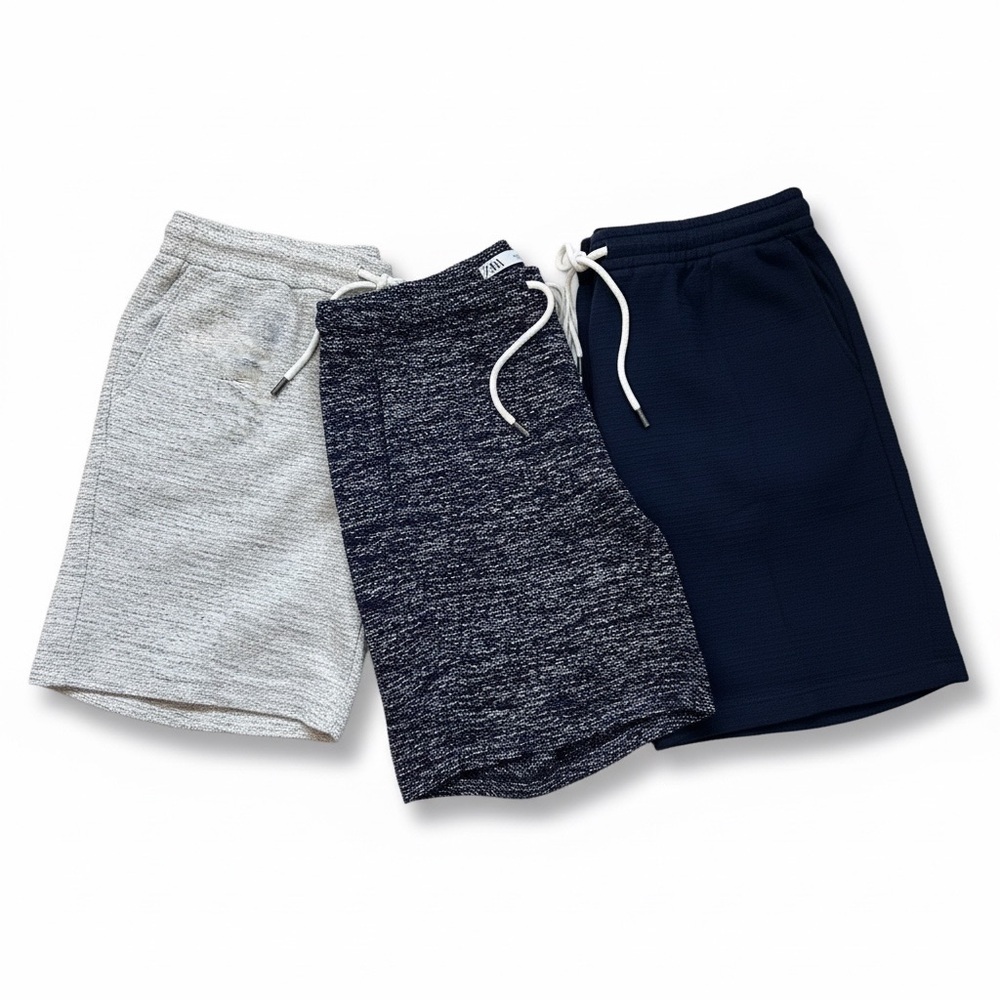 Zara Men’s XL Shorts Bundle Gray & Navy Drawstring Lounge Gym Shorts 3 Pair